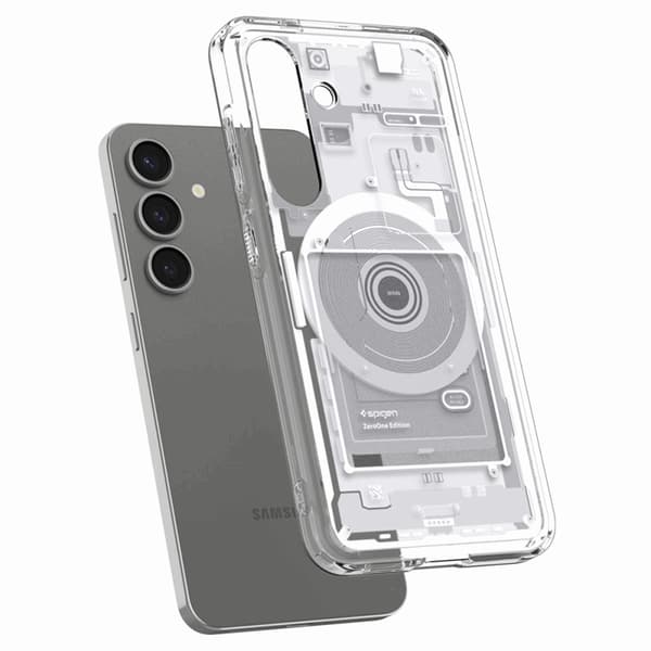 Spigen Mobilskal till Galaxy S25 Magsafe Ultra Hybrid - Zero One Vit