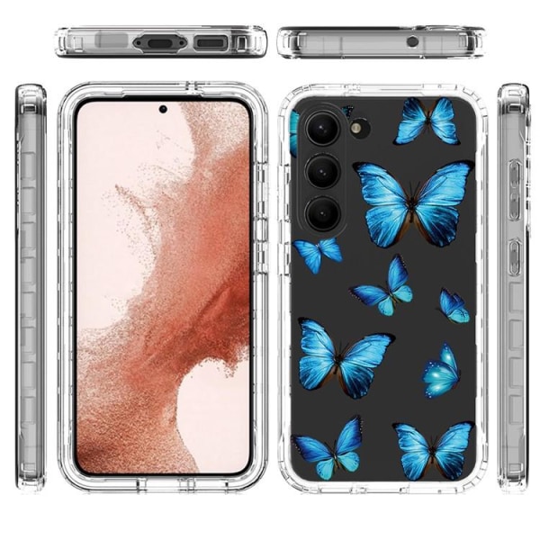 Galaxy S23 Skal Pattern Printing - Blå Butterfly