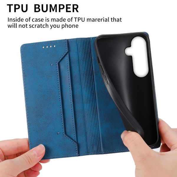 Plånboksfodral för Samsung Galaxy S26 RFID Blocking Konstläder - Blå