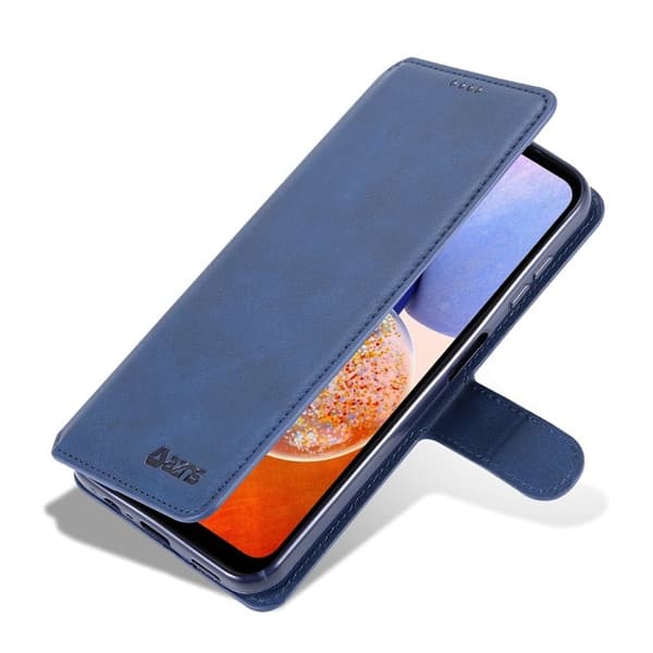AZNS Samsung Galaxy A14 Plånboksfodral Konstläder - Blå