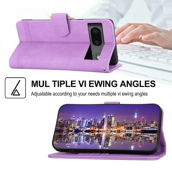 DIERFENG Google Pixel 7 5G Plånboksfodral DF-03 Flip Konstläder - Lila