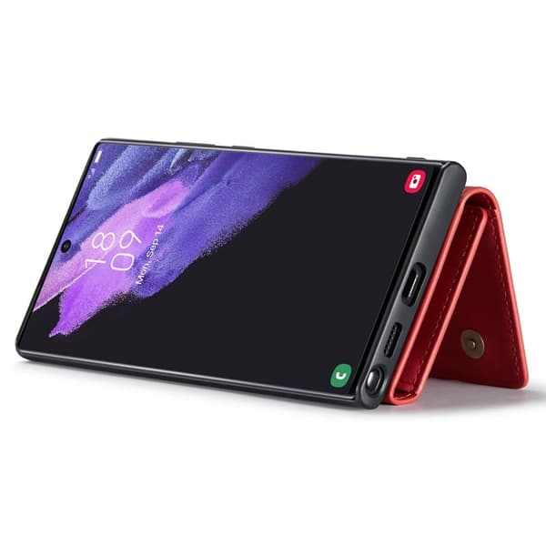 DG.MING Samsung Galaxy S24 Ultra Konstläder Plånboksfodral Röd