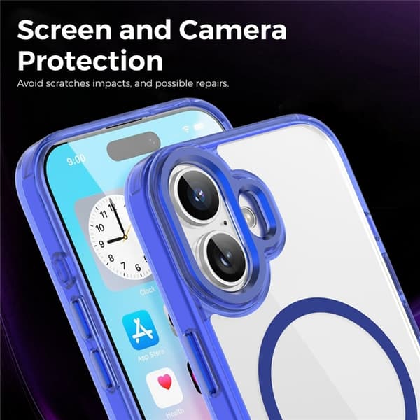 Mobilskal till iPhone 17 MagSafe TPU+PC Transparent - Blå Blå