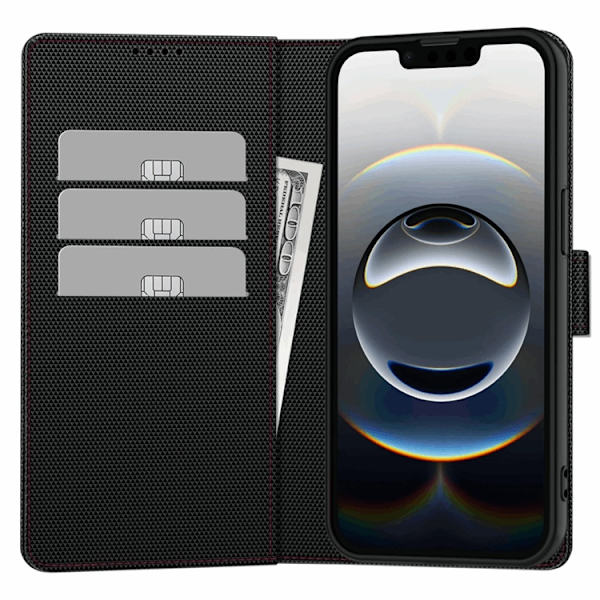 Tech-Protect iPhone 16e Plånboksfodral RS - Svart/Röd Svart