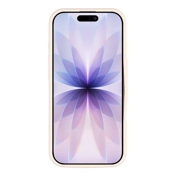 Mobilskal till iPhone 17 Sugkopp Silikon med Tygfoder Beige