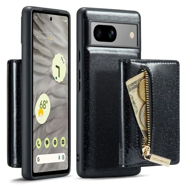 DG.MING M3 Series Mobilskal för Google Pixel 7a Glitter KonstLäder - Svart