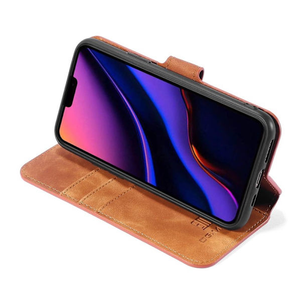 DG.MING Retro Konstläder Plånboksfodral iPhone 11 Pro Max Brun