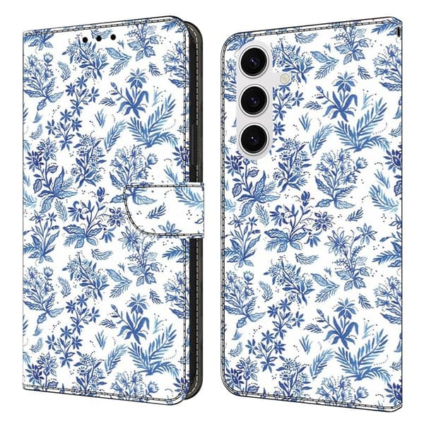 Samsung Galaxy S26 Plånboksfodral Mönstertryck Konstläder Flip Ställ - Blomfält