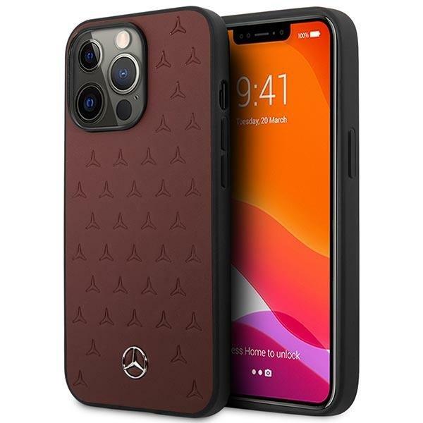 Mercedes Leather Stars Pattern Cover iPhone 13/13 Pro - Rød Red