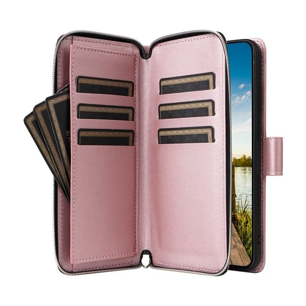 Galaxy A17 / A26 Konstläder Plånboksfodral Med Handledsrem - Roséguld Roséguld