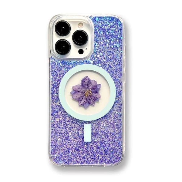 BOOM iPhone 13 Pro Mobilskal Magsafe Drop-Proof - Lilla Blomst Lila