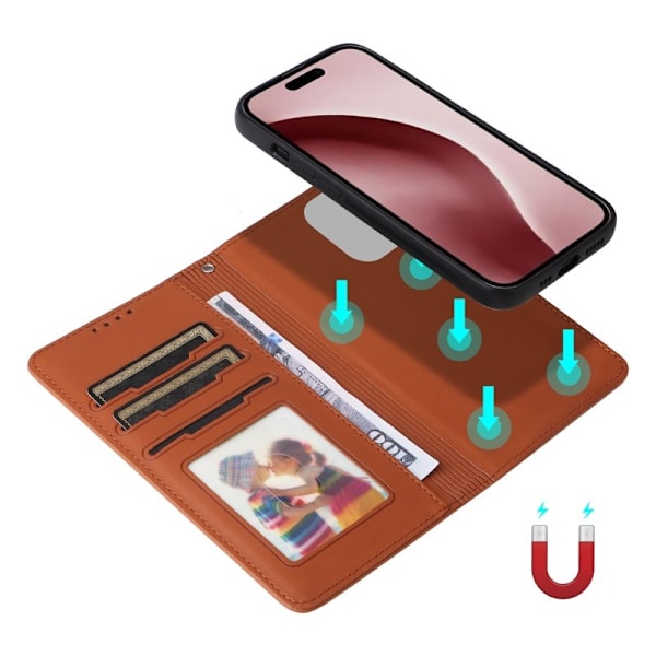 BETOPNICE iPhone 16 Pro Plånboksfodral - Avtagbart Konstläder - Brun