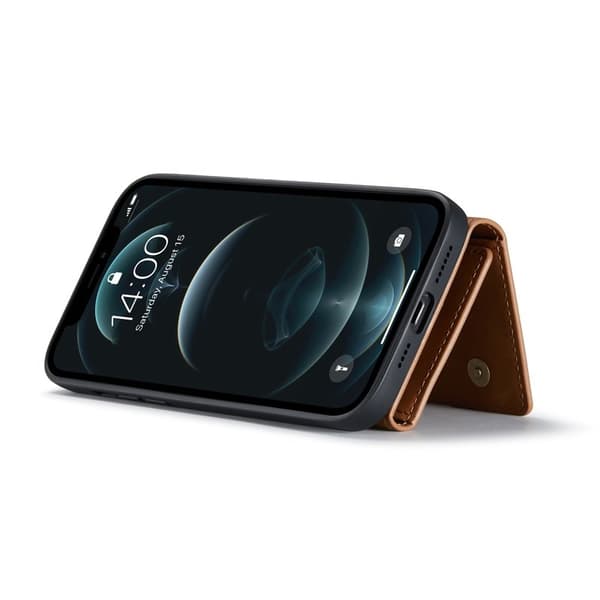 DG.MING M1 Magnetisk Konstläder Plånboksfodral för iPhone 13 - Brun