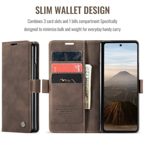 CASEME 013 Plånboksfodral för Samsung Galaxy Z Fold7 5G - Kaffe