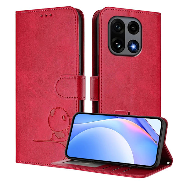 OnePlus 15 Konstläder Plånboksfodral Panda Imprint RFID-Skydd Rosa