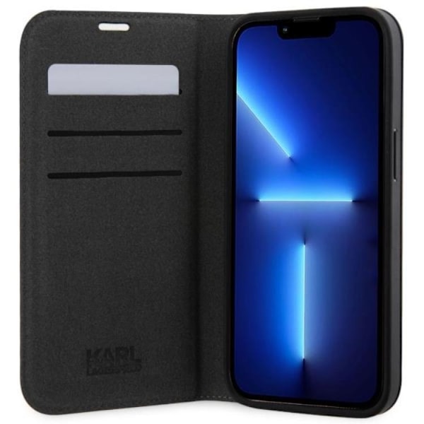 KarlLagerfeld iPhone 14 Pro Max Plånboksfodral Monogram Silver