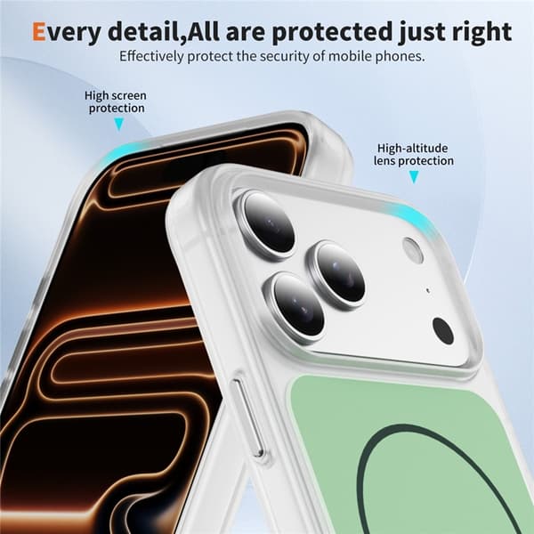 Mobilskal till iPhone 17 Pro Max MagSafe Skin Touch TPU PC - Grön Grön