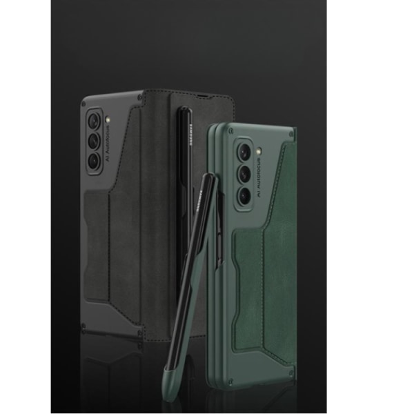 GKK Galaxy Z Fold 5 Plånboksfodral Armor Flip - Grön