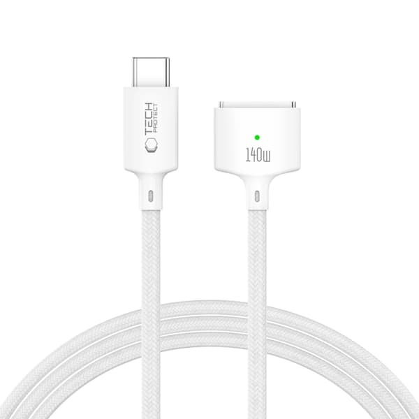 Tech-Protect Macbook-Kabel USB-C Till Magsafe 3 140w 2m Ultraboost - Vit Vit