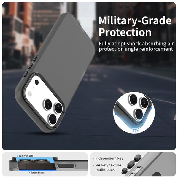 Mobilskal till iPhone 17 Pro Matte Anti-Drop - Svart Svart