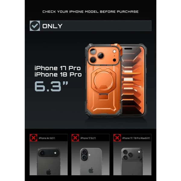 SupCase Mobilskal För iPhone 18 Pro/17 Pro Magsafe UB Grip - Coral