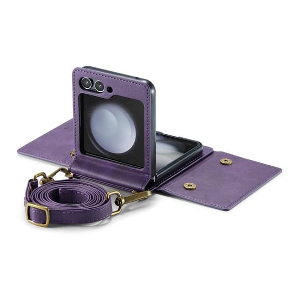 DG.MING Samsung Galaxy Z Flip7 FE Plånboksfodral RFID-Skydd Lila