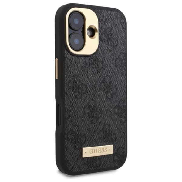 Guess Mobilskal till iPhone 16 MagSafe 4G Logo Plate - Svart Black