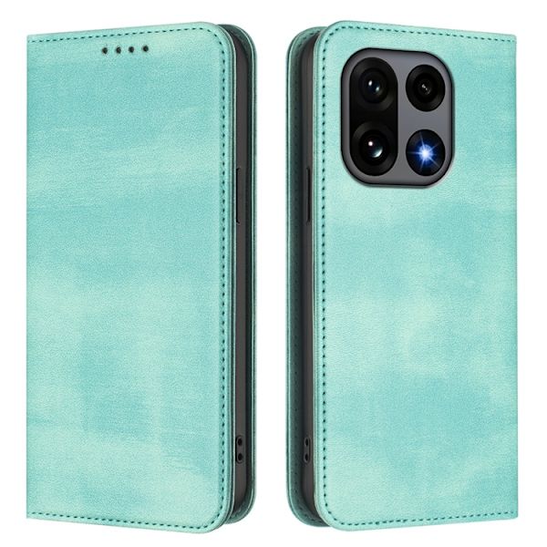 OnePlus 15 Plånboksfodral Retro RFID-Skydd Konstläder Grön