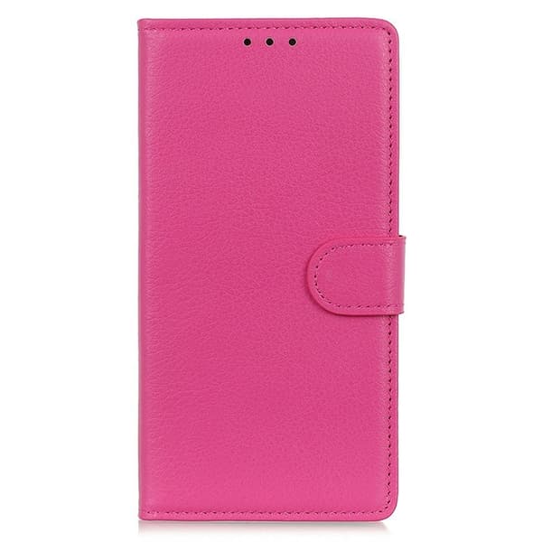 OnePlus 15 5G Plånboksfodral Litchi Texture Konstläder - Rosa Rosa