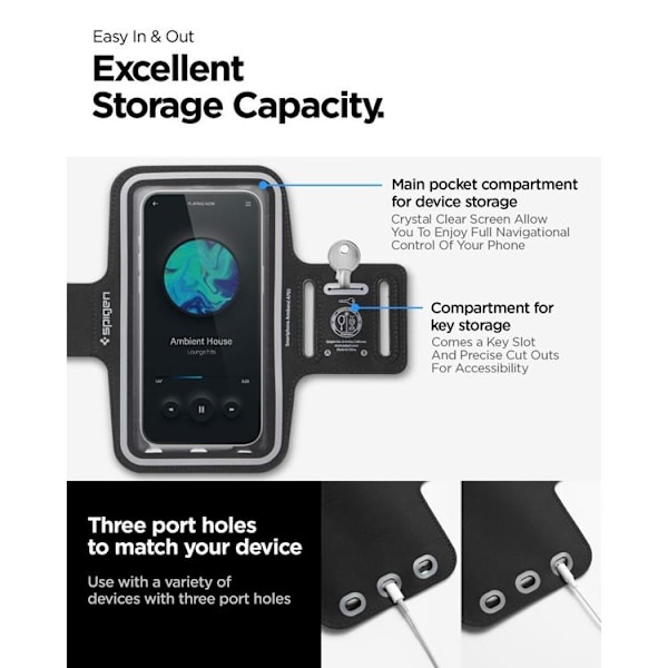 Spigen Armband Dynamic Shield A703 - Svart Svart
