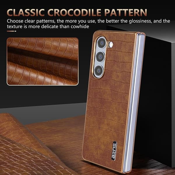 AZNS Samsung Galaxy Z Fold6 Plånboksfodral Konstläder - Blå