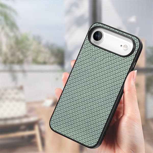 Mobilskal till iPhone Air Carbon Fiber PU Läder - Grön Grön
