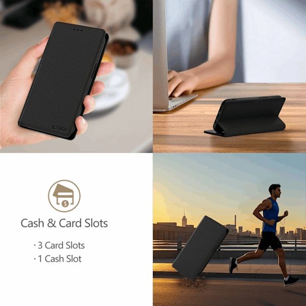 Tech-Protect iPhone 16e Plånboksfodral RS - Svart/Röd Svart