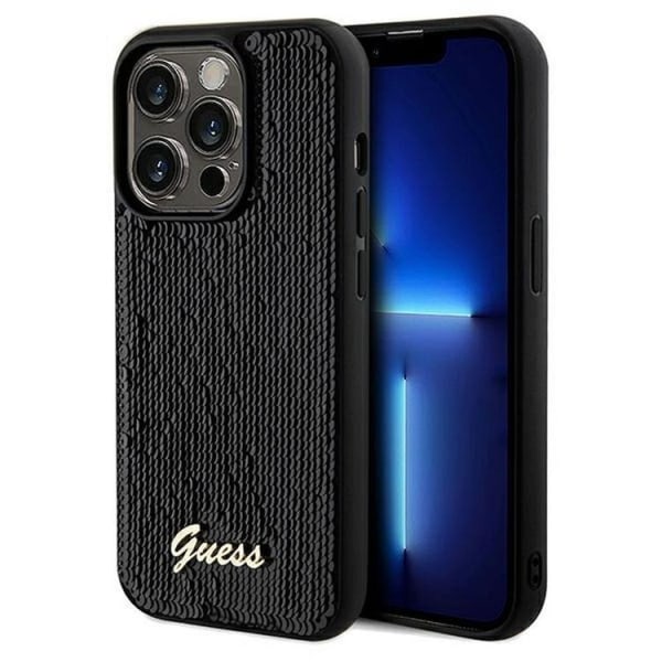 Guess iPhone 14 Pro Max Mobilskal Disco Script Metal - Svart Svart