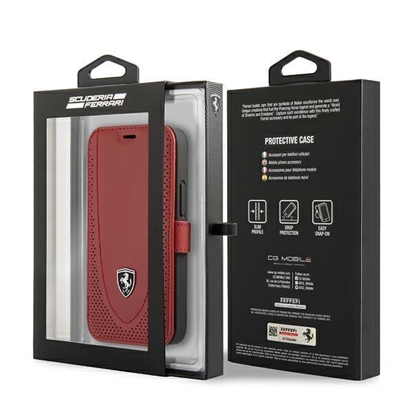 Ferrari Plånboksfodral iPhone 12 mini Off Track Perforated - Röd Röd