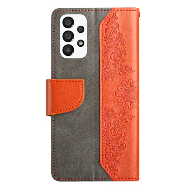 Butterfly Flower Imprinted Plånboksfodral Galaxy A13 4G - Orange