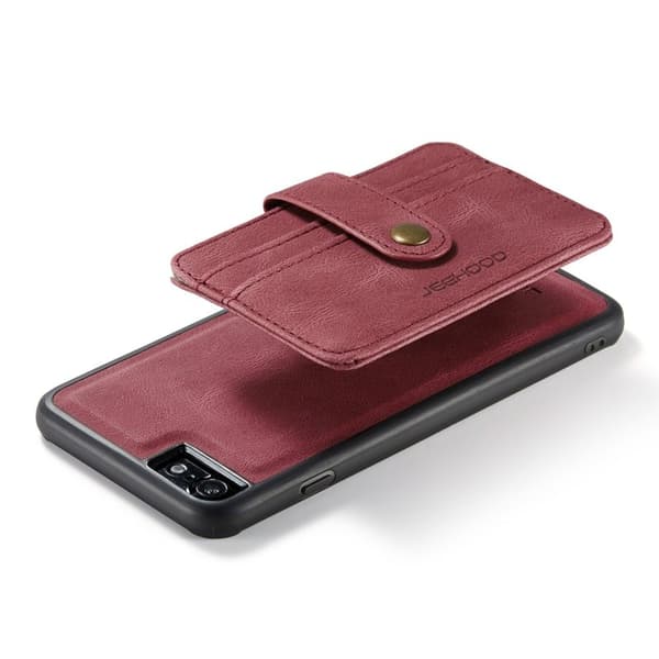 JEEHOOD Mobilskal till iPhone 7/8/SE (2020/2022) Röd med RFID-skydd