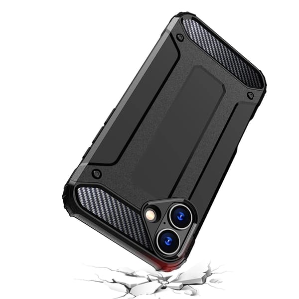 Mobilskal till iPhone 16 Hybrid Armor - Svart Svart