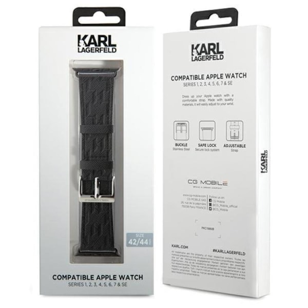Karl Lagerfeld Apple Watch (38/40/41mm) Armband Saffiano Monogram Svart
