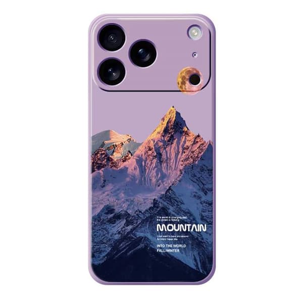 Mobilskal till iPhone 17 Pro Blue Snow Mountain Pattern TPU - Lila Lila