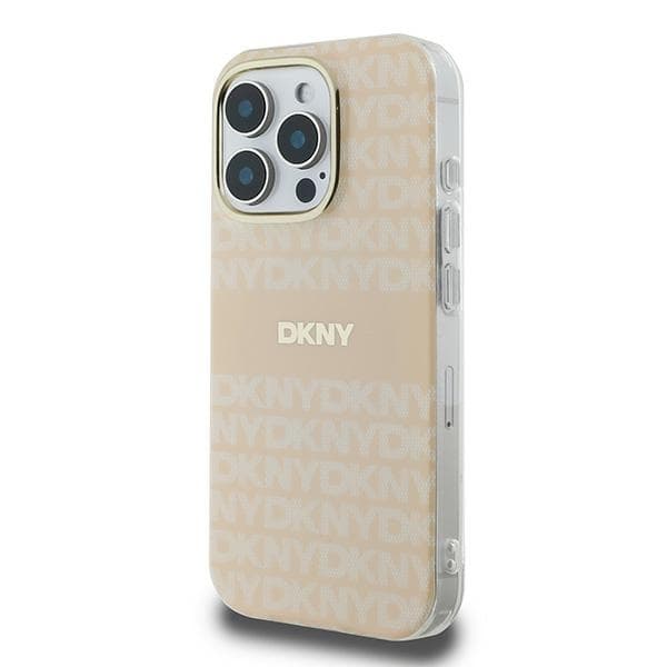 DKNY telefontaske til iPhone 16 Pro Max MagSafe Repeat Texture Stripe - Pink Rosa