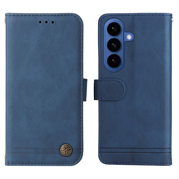 Plånboksfodral för Samsung Galaxy S26 Plus Konstläder Stativ - Blå