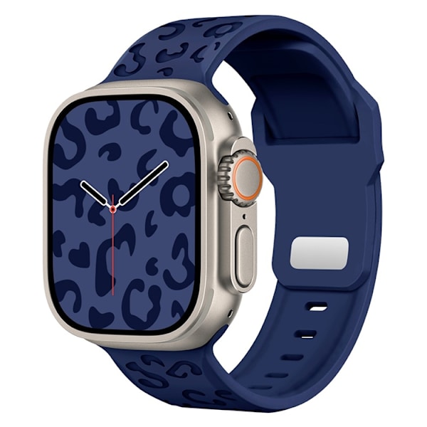 Apple Watch (42/44/45/46/49mm) Armband Leopard Texture - Blå Blå