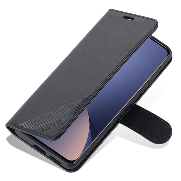 AZNS Xiaomi 12 Lite Plånboksfodral Konstläder - Svart