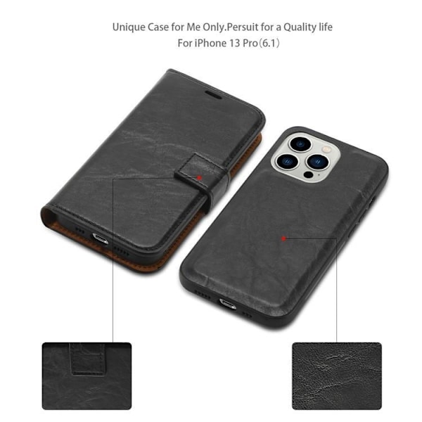 iPhone 15 Plånboksfodral 2-in-1 Detachable - Svart Svart