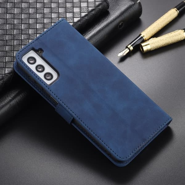 AZNS Samsung Galaxy S23 Plånboksfodral Konstläder - Magnetisk - Blå