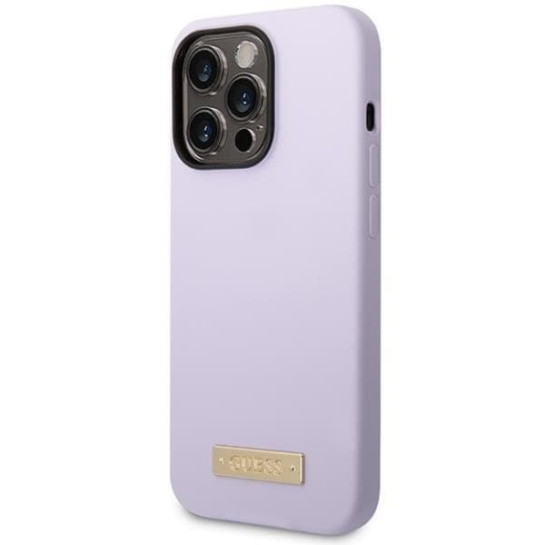 Guess iPhone 14 Pro Mobilskal Magsafe Logo Plate - Lilla Lila