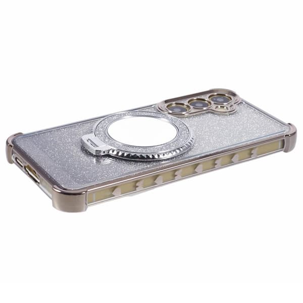 Mobilskal till Samsung Galaxy A55 5G Glitter Gradient Kickstand TPU - Grå