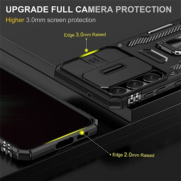 Galaxy S23 Plus Mobilskal Ringhållare Armor - Svart Svart