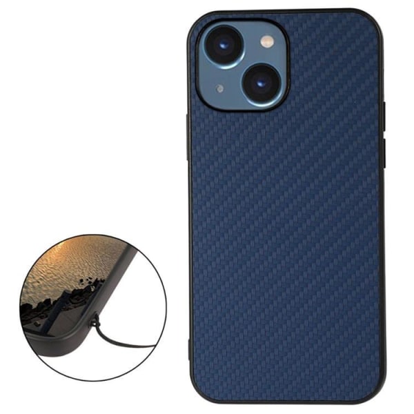 iPhone 14 Plus Skal Carbon Fiber - Blå